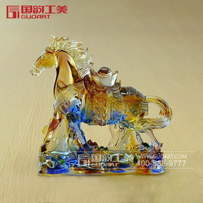 马上有钱 琉璃工艺品摆件，商务礼品定制的尊贵之选