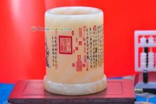 成都商务玉石工艺品笔筒系列热卖全川 礼品工艺品的新选择